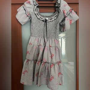 Urban Outfitters Gray and Red Midi Dress